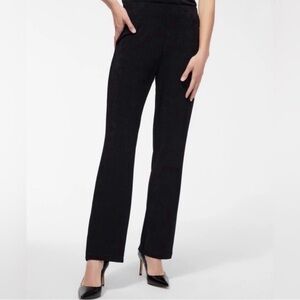 Chico’s Travelers Trouser Pants 2 Black 12 Business Loose Ankle Slinky Pull On